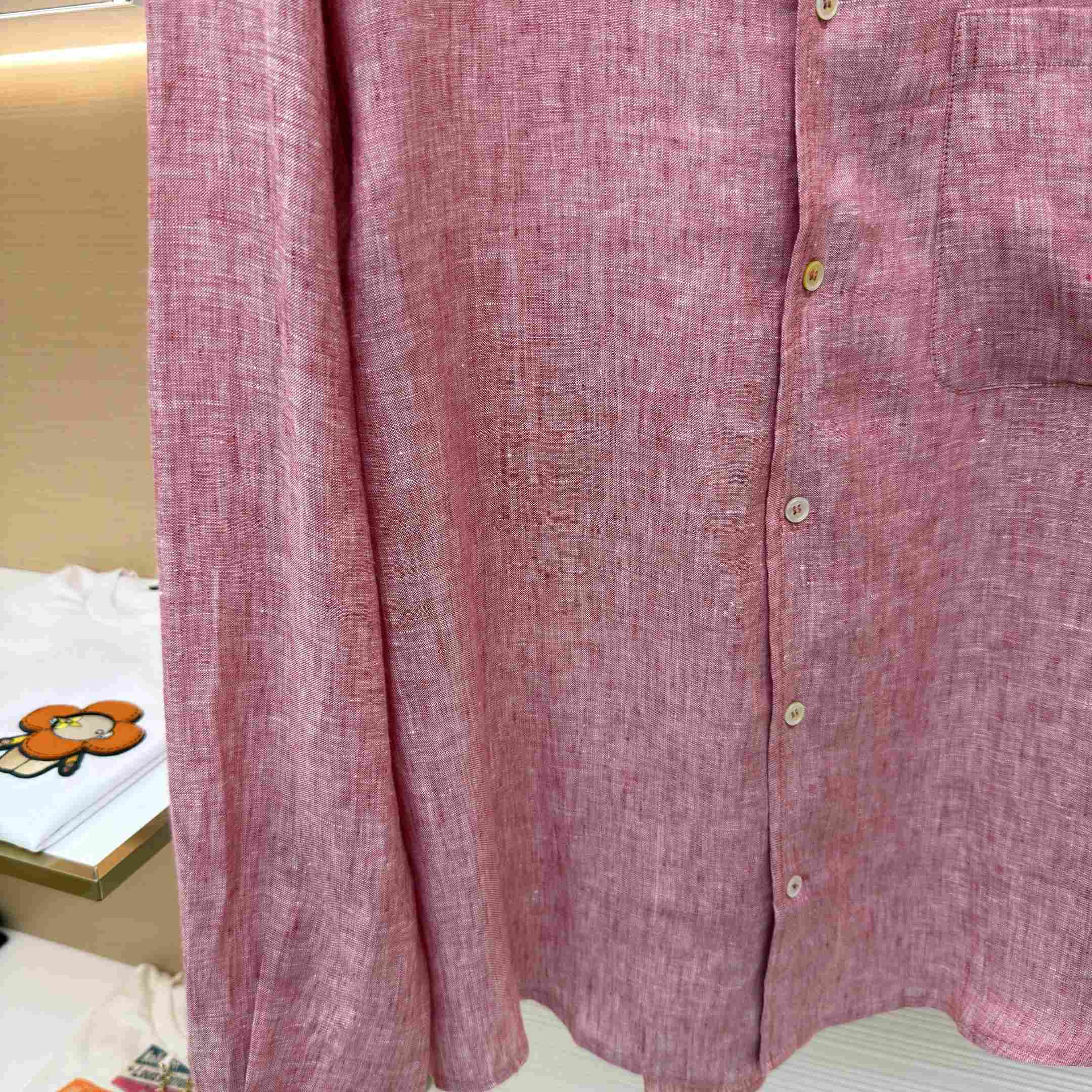 Loro Piana André Mélange Slub Linen Shirt - DopestKickz