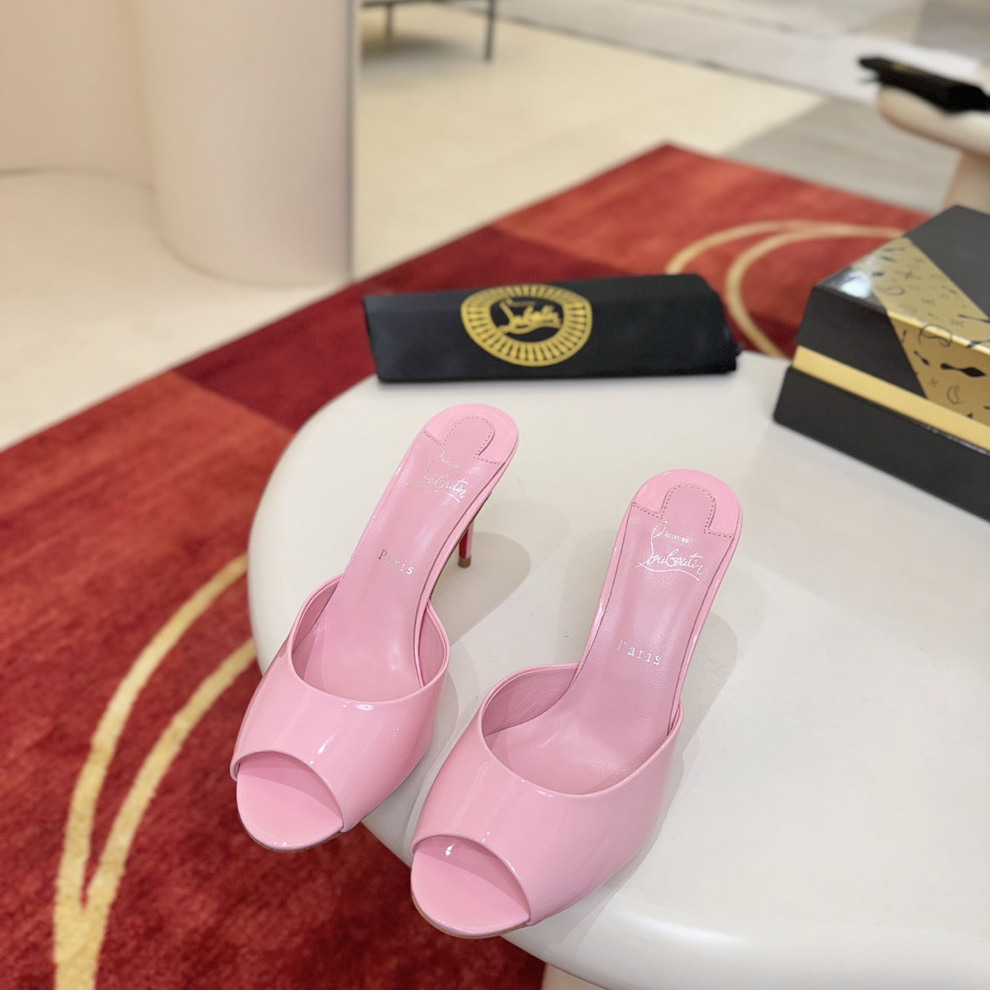 Christian Louboutin Me Dolly 100MM Patent Leather Mules - DopestKickz