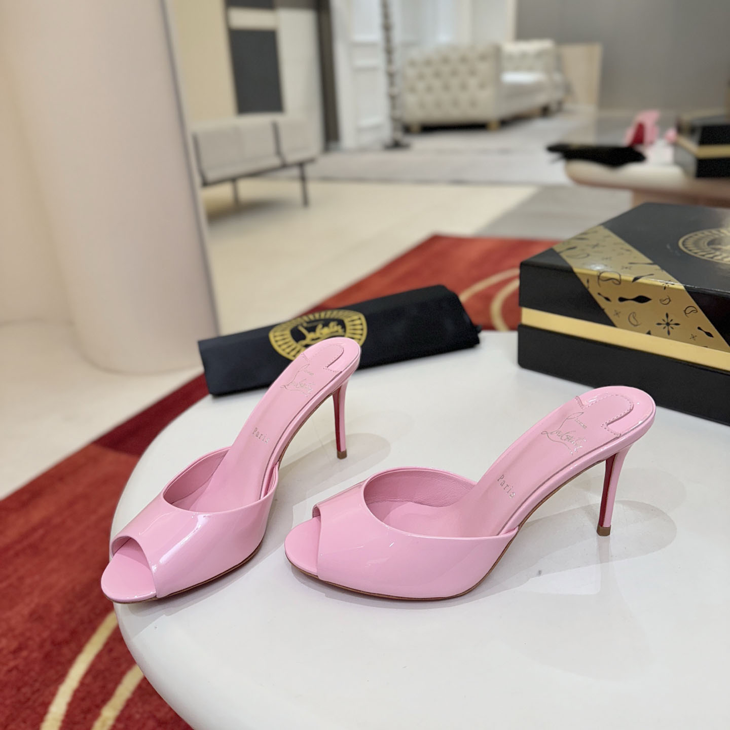 Christian Louboutin Me Dolly 100MM Patent Leather Mules - DopestKickz