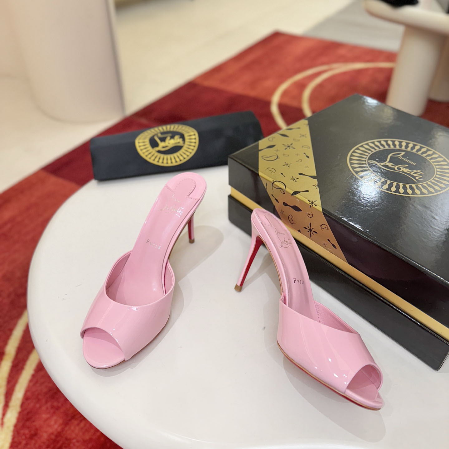 Christian Louboutin Me Dolly 100MM Patent Leather Mules - DopestKickz