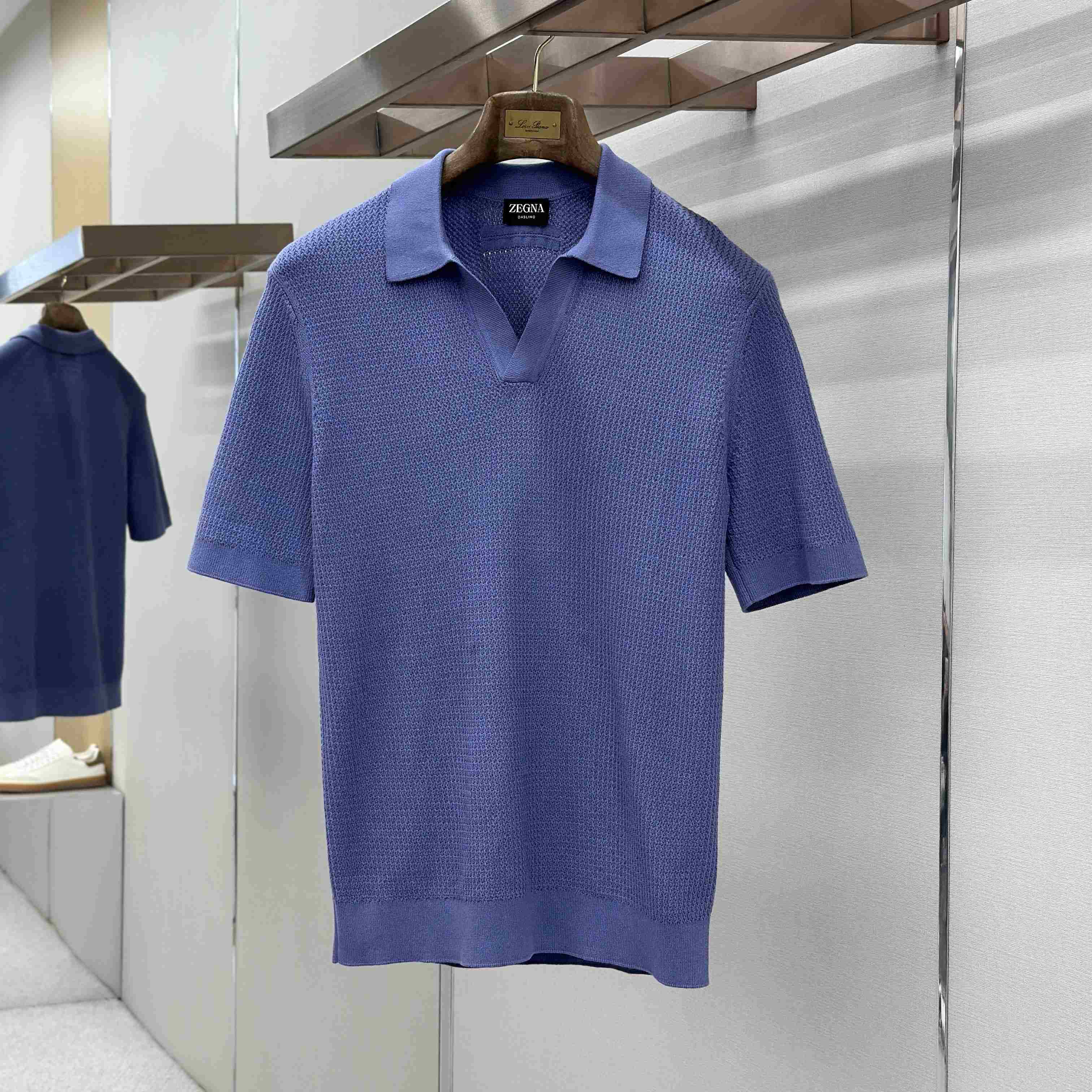 Zegna Lilac Premium Cotton Polo Shirt - DopestKickz
