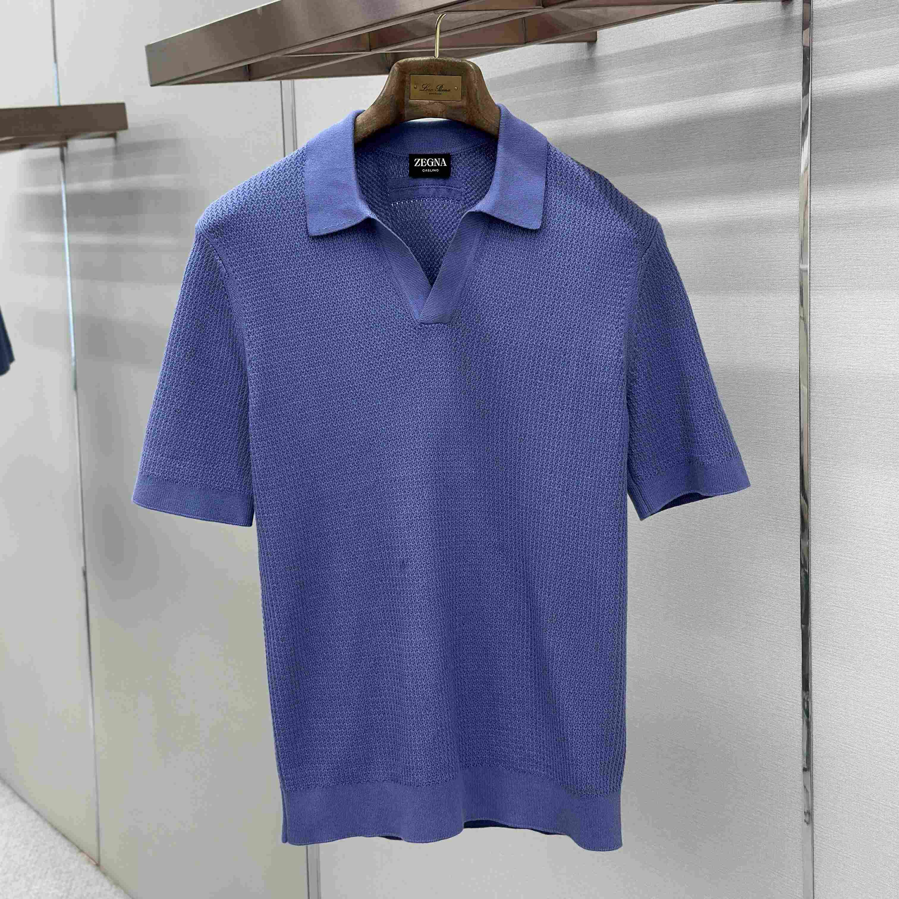 Zegna Lilac Premium Cotton Polo Shirt - DopestKickz