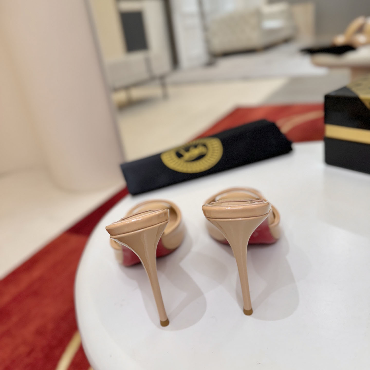 Christian Louboutin Me Dolly 100MM Patent Leather Mules - DopestKickz