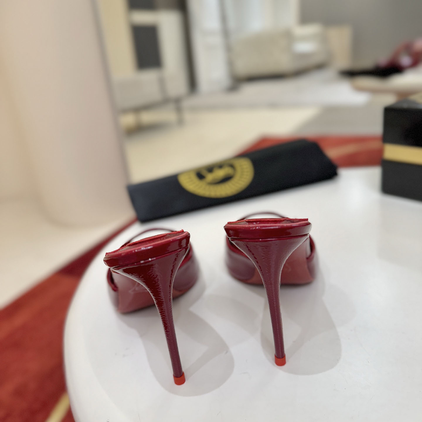 Christian Louboutin Me Dolly 100MM Patent Leather Mules - DopestKickz