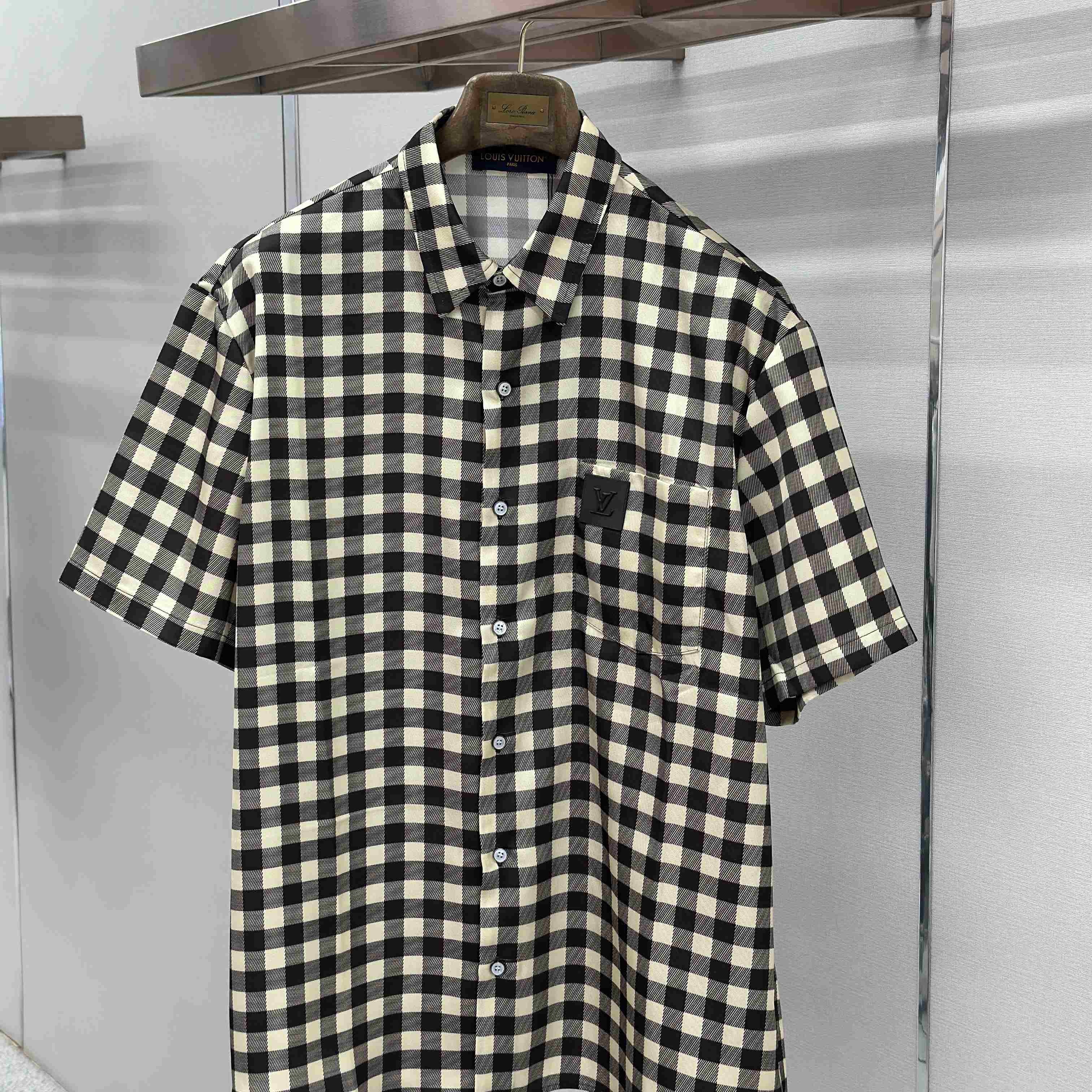 Louis Vuitton Damier Jacquard Short-Sleeved Shirt 1AJRGI - DopestKickz