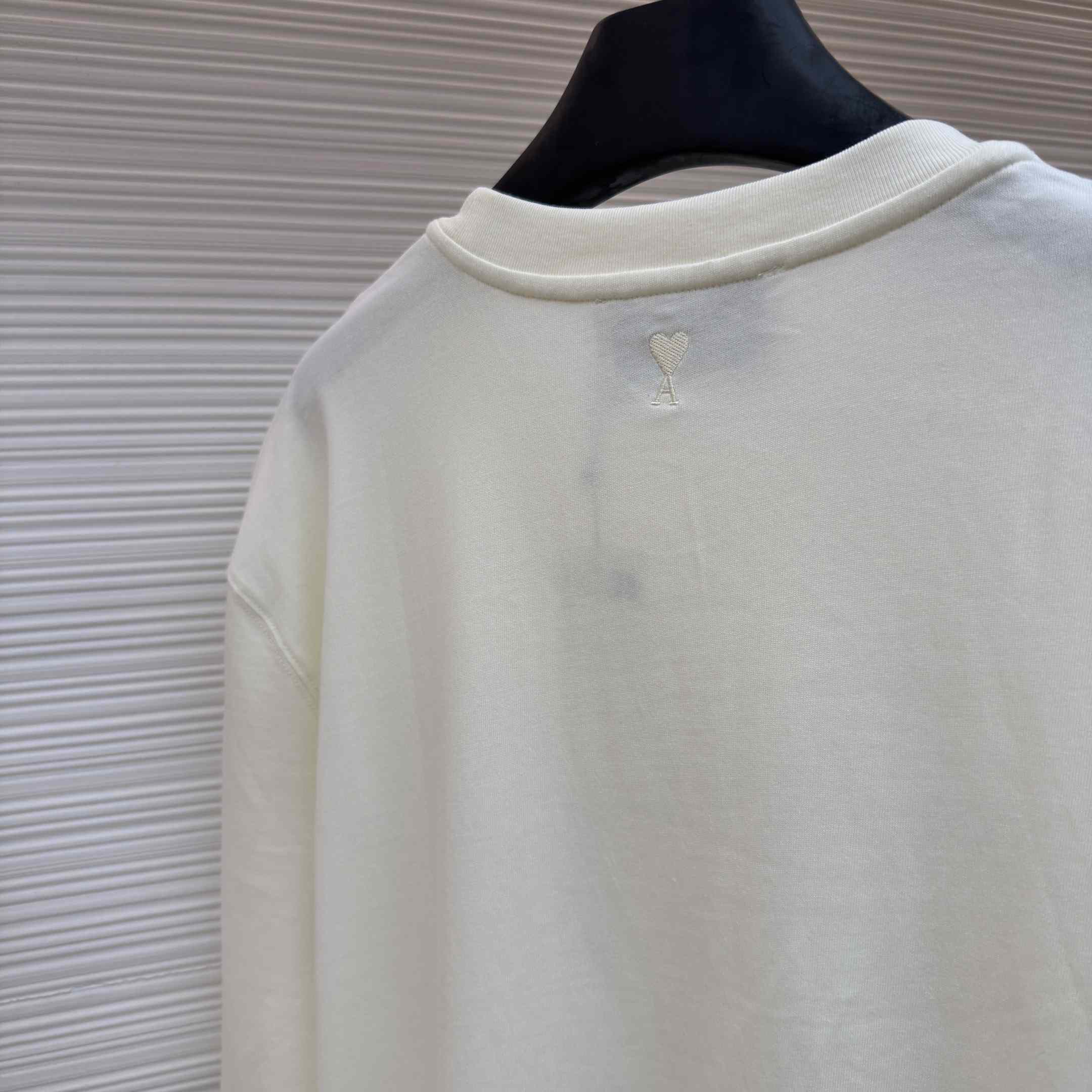 AMI Paris Logo-Print Striped-Patch T-shirt - DopestKickz