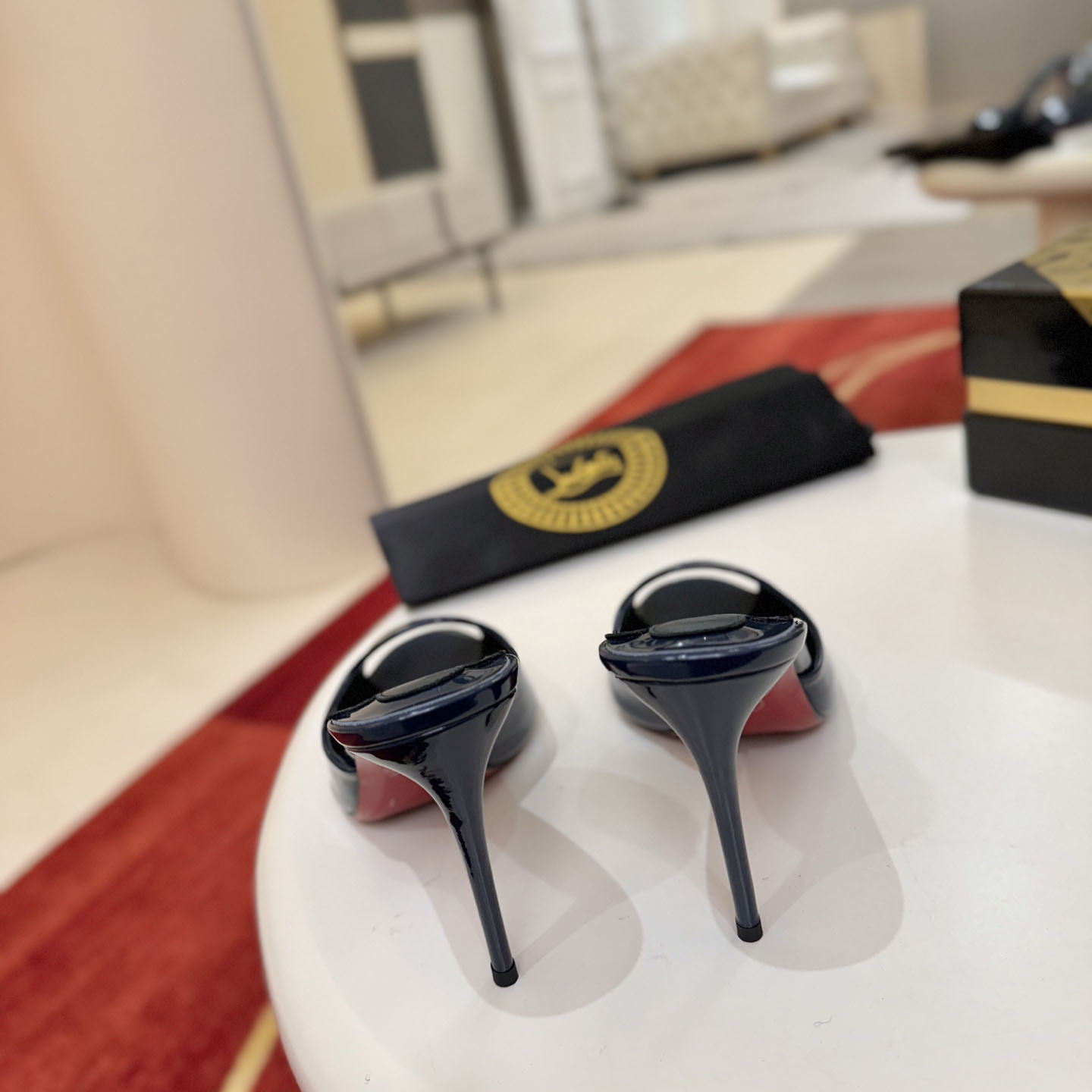 Christian Louboutin Me Dolly 100MM Patent Leather Mules - DopestKickz