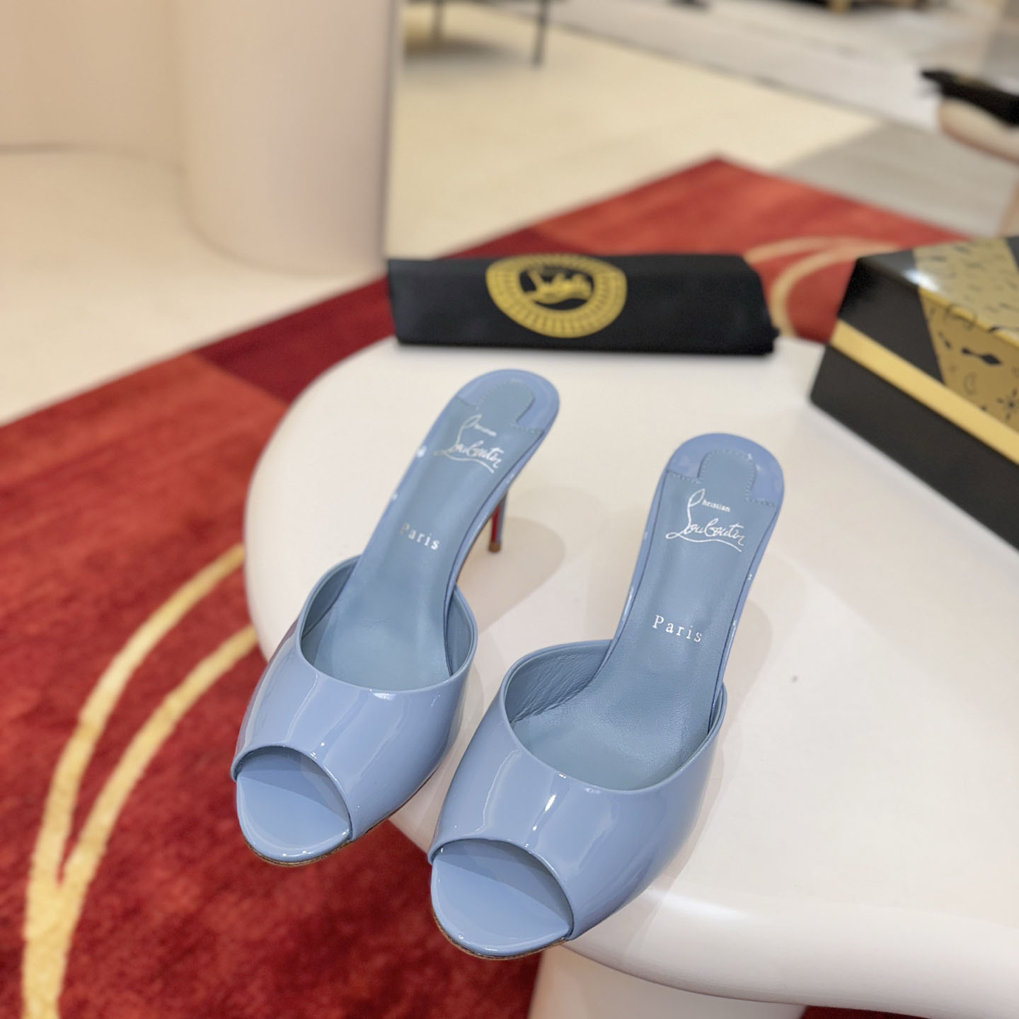 Christian Louboutin Me Dolly 100MM Patent Leather Mules - DopestKickz