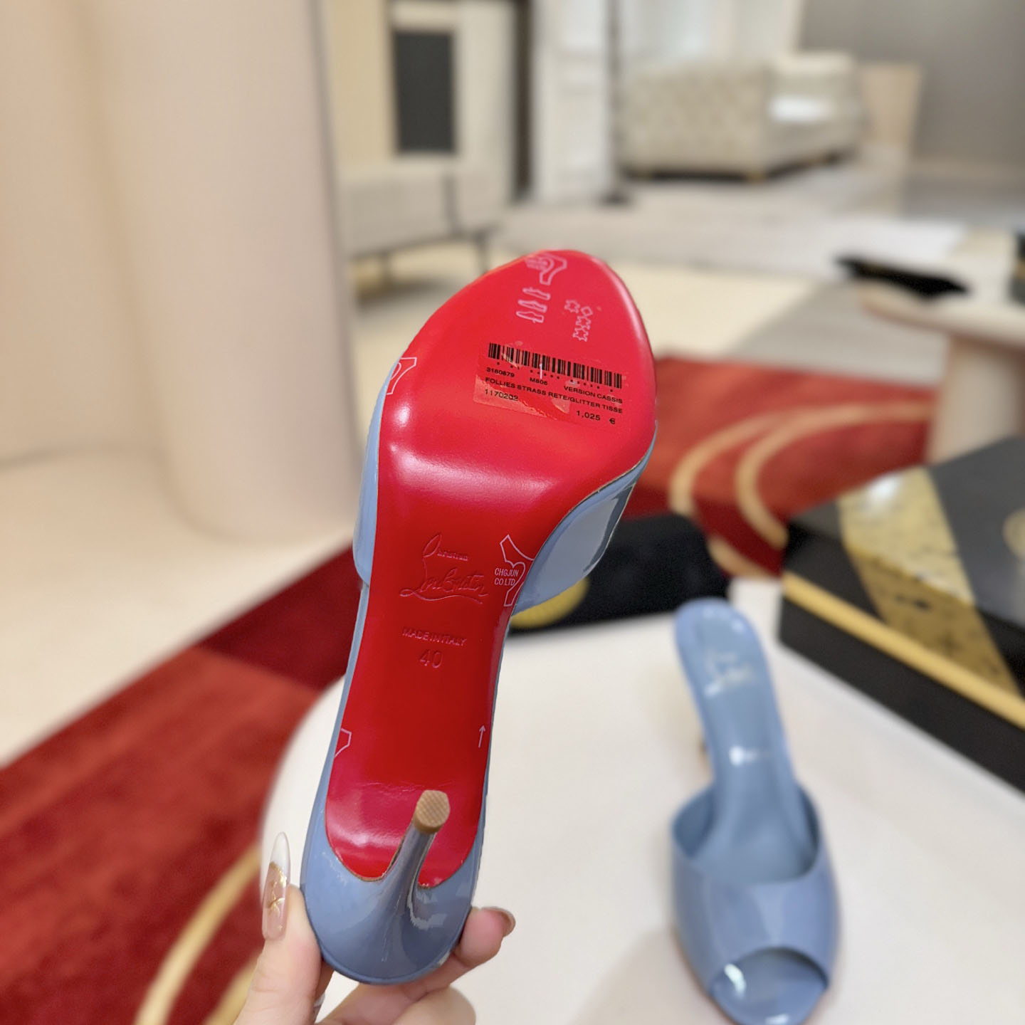 Christian Louboutin Me Dolly 100MM Patent Leather Mules - DopestKickz