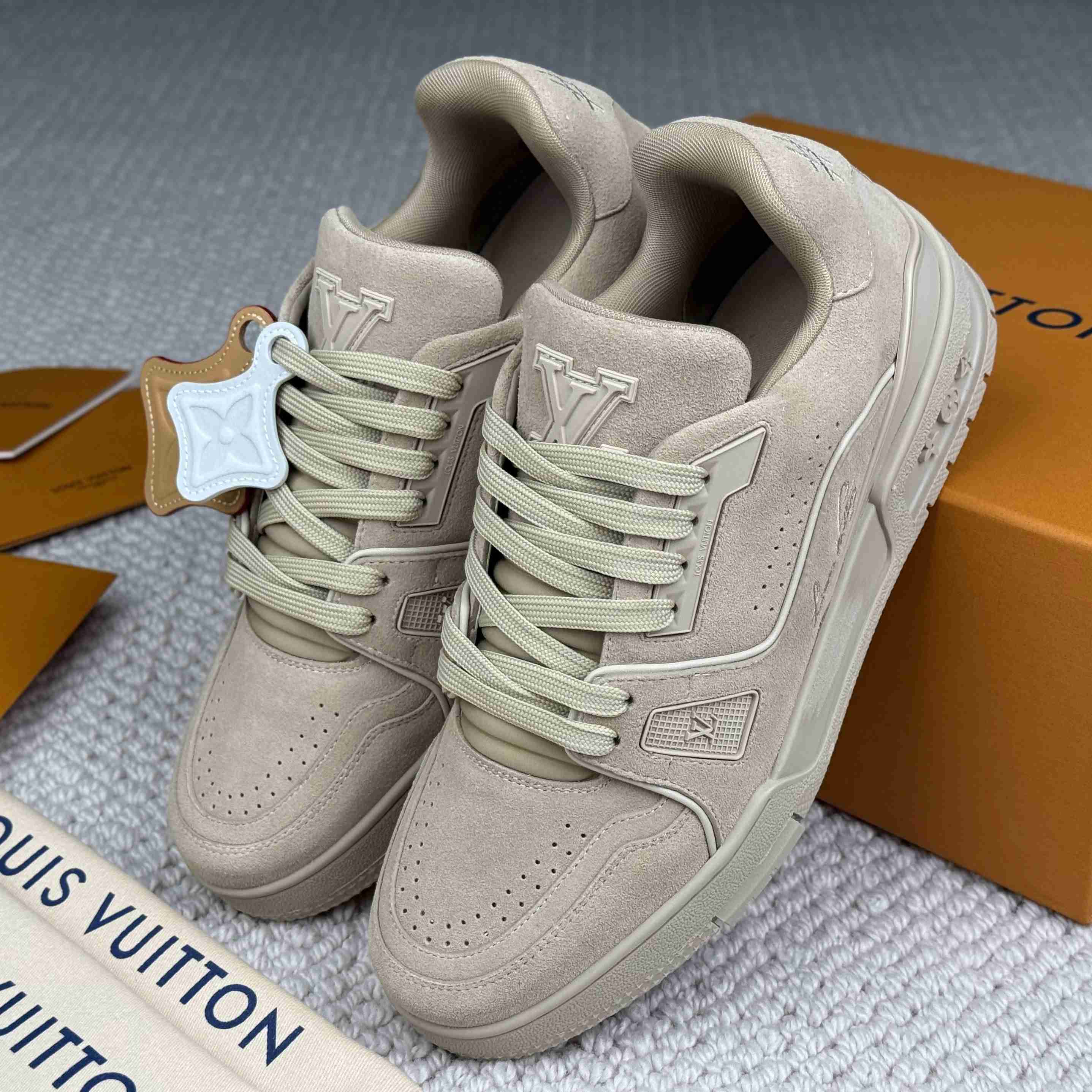 Louis Vuitton LV Trainer Distressed Sneaker 1AKBOA - DopestKickz