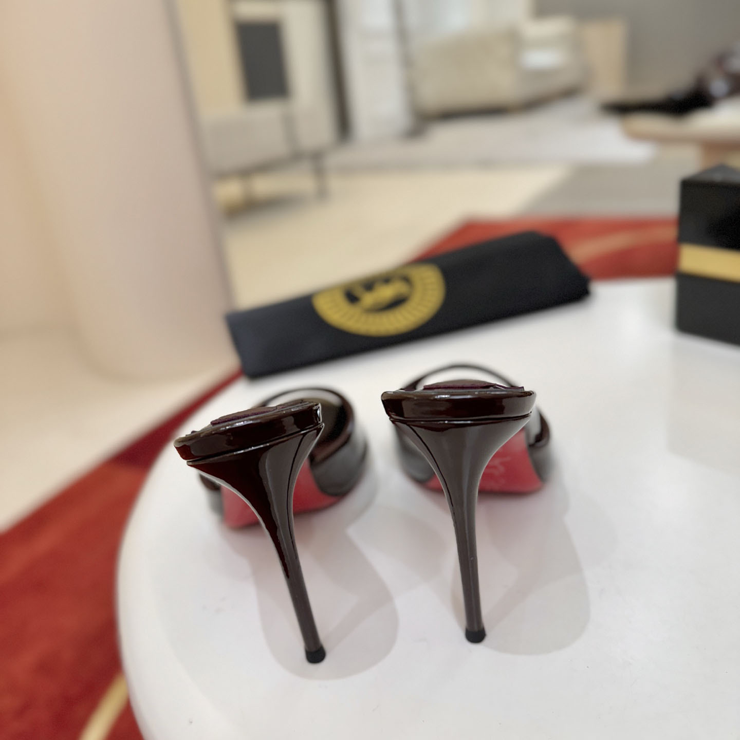 Christian Louboutin Me Dolly 100MM Patent Leather Mules - DopestKickz