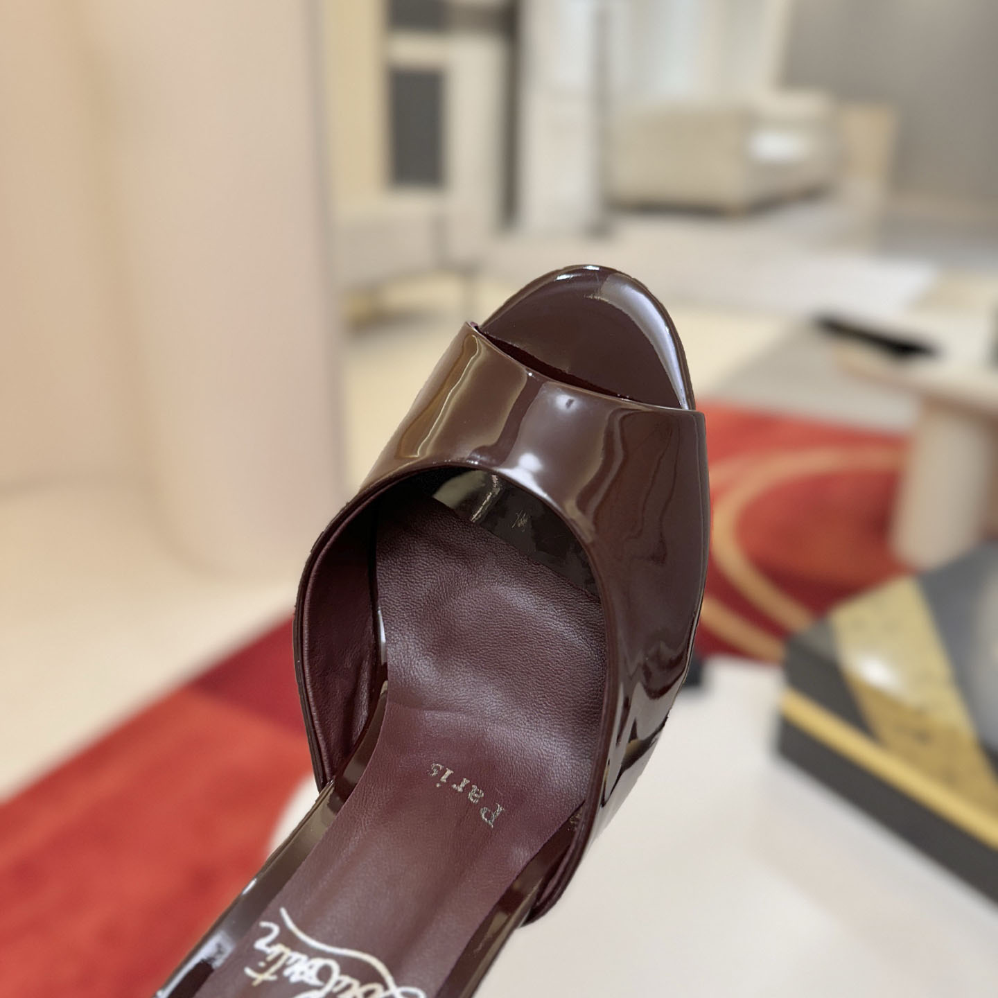 Christian Louboutin Me Dolly 100MM Patent Leather Mules - DopestKickz