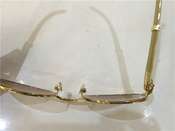 Cartier 7550178 55-22 White Curve Cattle Horn Sunglasses In Gold Brown - DopestKickz