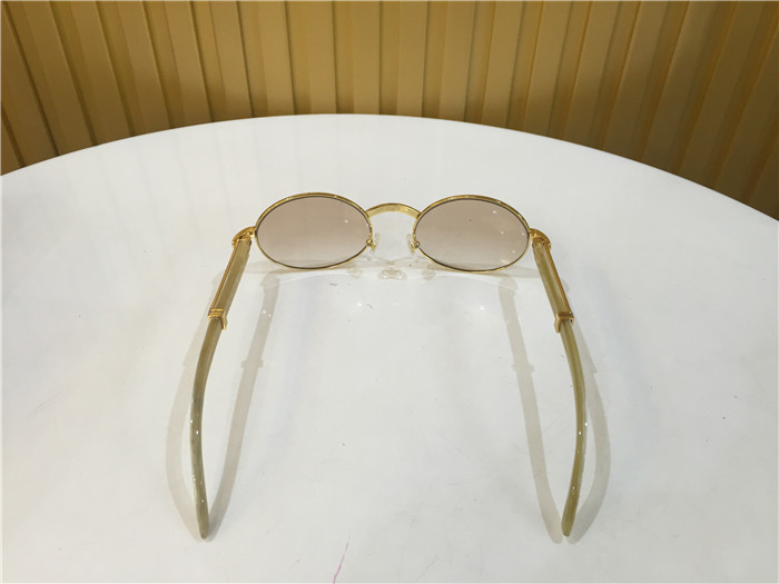 Cartier 7550178 55-22 White Curve Cattle Horn Sunglasses In Gold Brown - DopestKickz