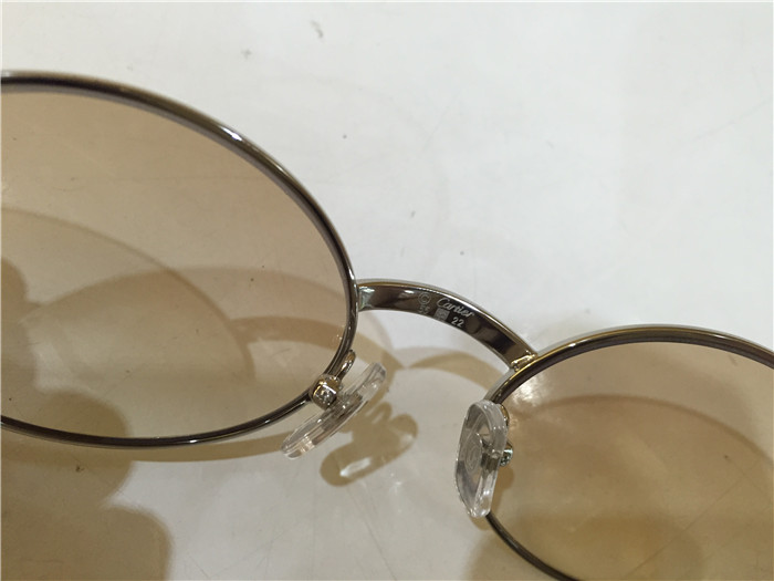 Cartier 7550178 55-22 White Curve Cattle Horn Sunglasses In Silver Brown - DopestKickz