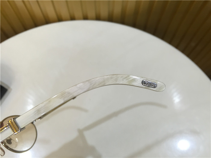 Cartier 7550178 55-22 White Curve Cattle Horn Sunglasses In Silver Brown - DopestKickz