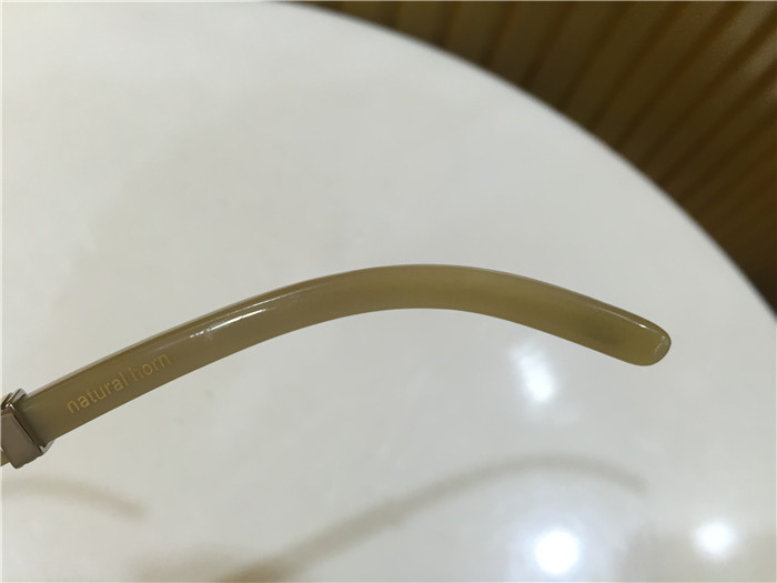 Cartier 7550178 55-22 White Curve Cattle Horn Sunglasses In Silver Brown - DopestKickz