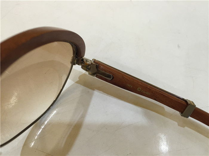 Cartier 1116679 Sunglasses In Silver Brown Gradient - DopestKickz