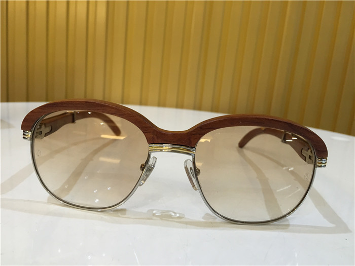 Cartier 1116679 Sunglasses In Silver Brown Gradient - DopestKickz