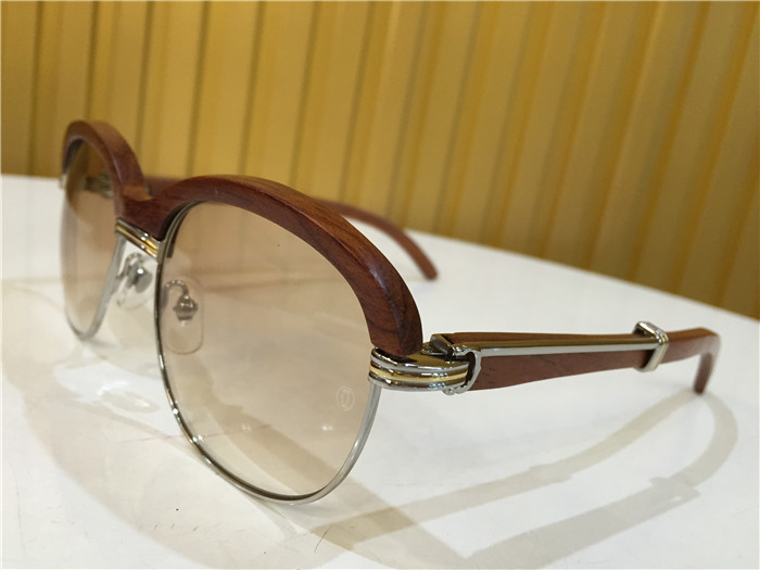 Cartier 1116679 Sunglasses In Silver Brown Gradient - DopestKickz