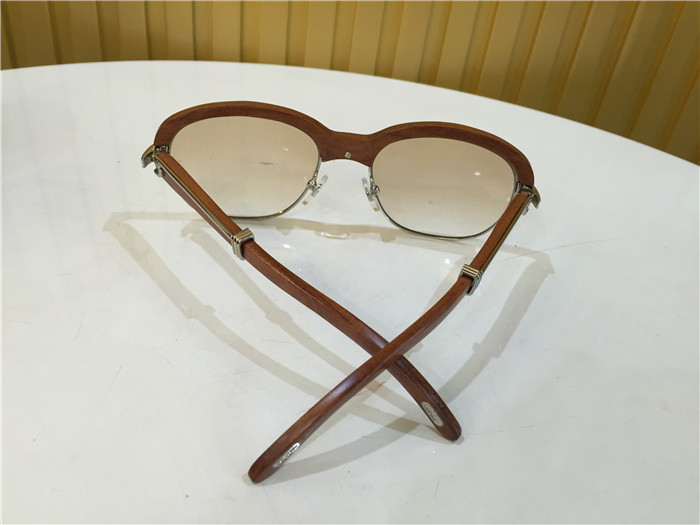 Cartier 1116679 Sunglasses In Silver Brown Gradient - DopestKickz