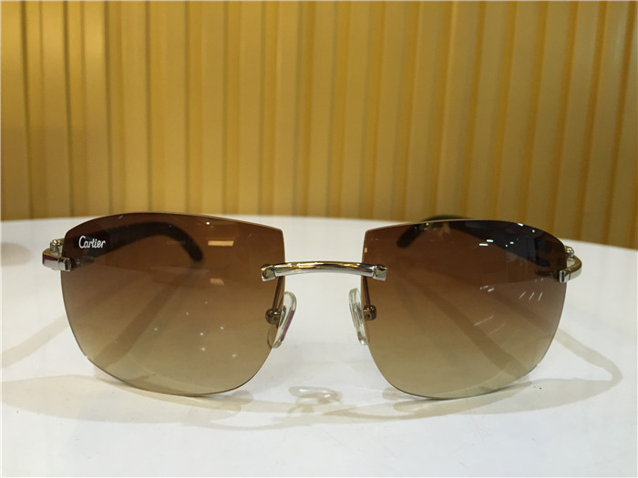 Cartier 4189705 White Mix Black Buffalo Sunglasses In Silver - DopestKickz