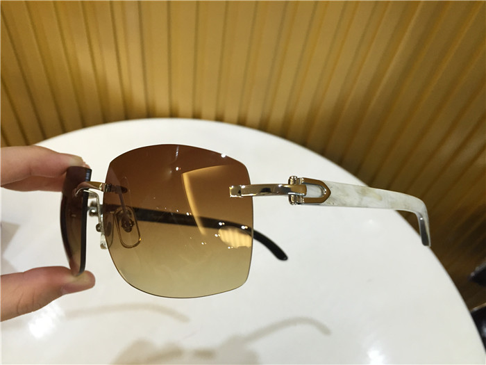 Cartier 4189705 White Mix Black Buffalo Sunglasses In Silver - DopestKickz