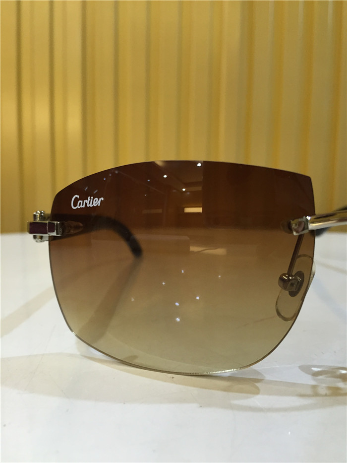 Cartier 4189705 White Mix Black Buffalo Sunglasses In Silver - DopestKickz