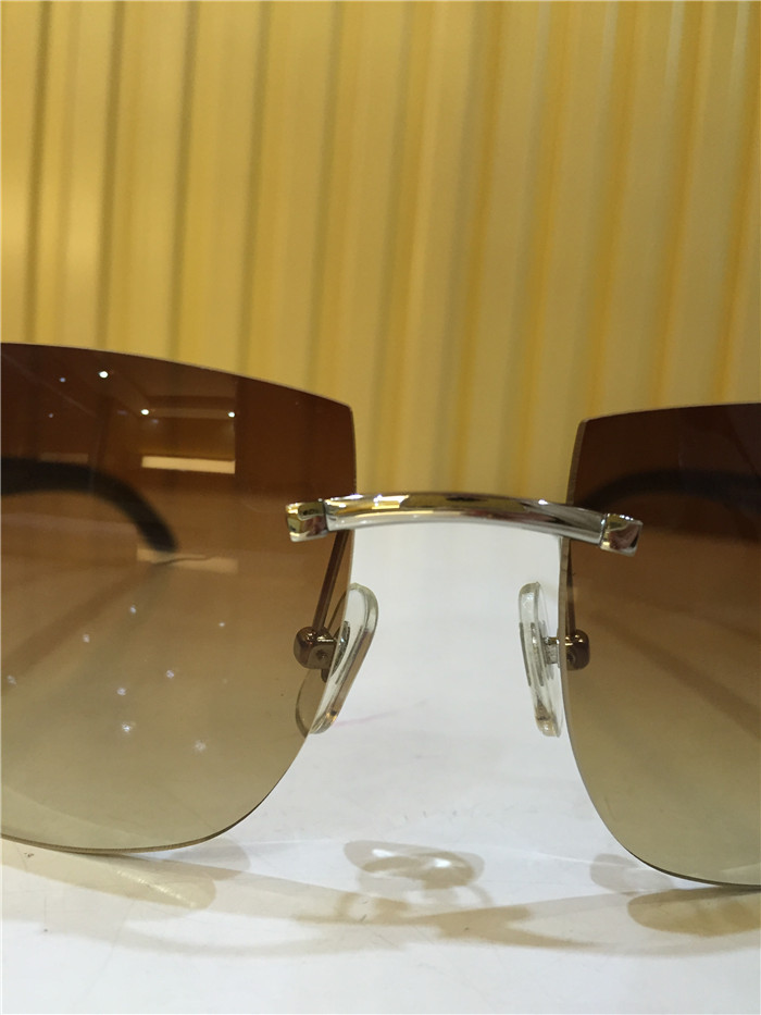 Cartier 4189705 White Mix Black Buffalo Sunglasses In Silver - DopestKickz