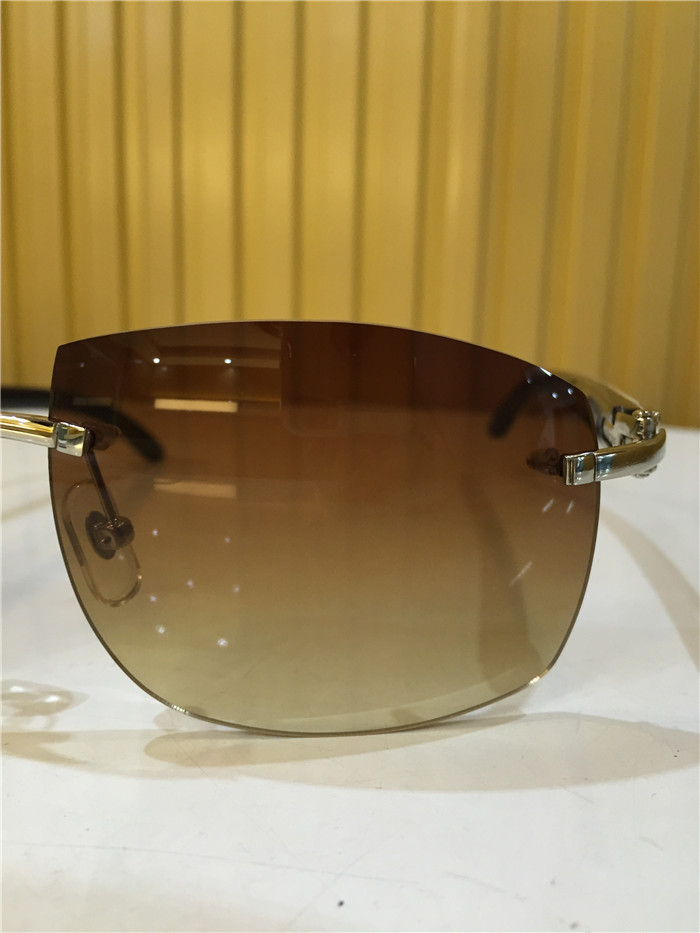 Cartier 4189705 White Mix Black Buffalo Sunglasses In Silver - DopestKickz