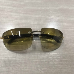 Cartier 4189705 White Mix Black Buffalo Sunglasses In Gold - DopestKickz