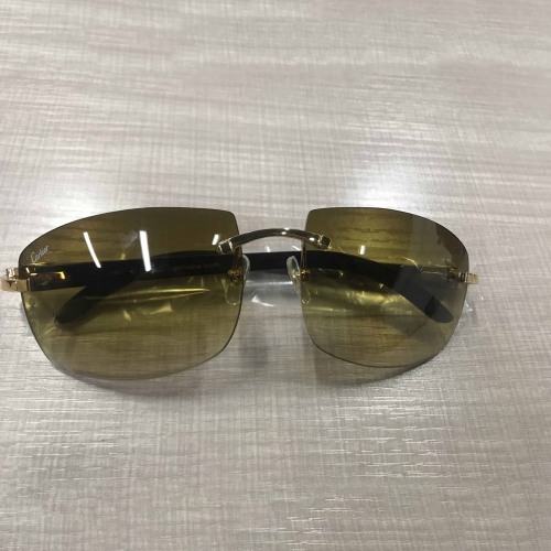 Cartier 4189705 White Mix Black Buffalo Sunglasses In Gold - DopestKickz