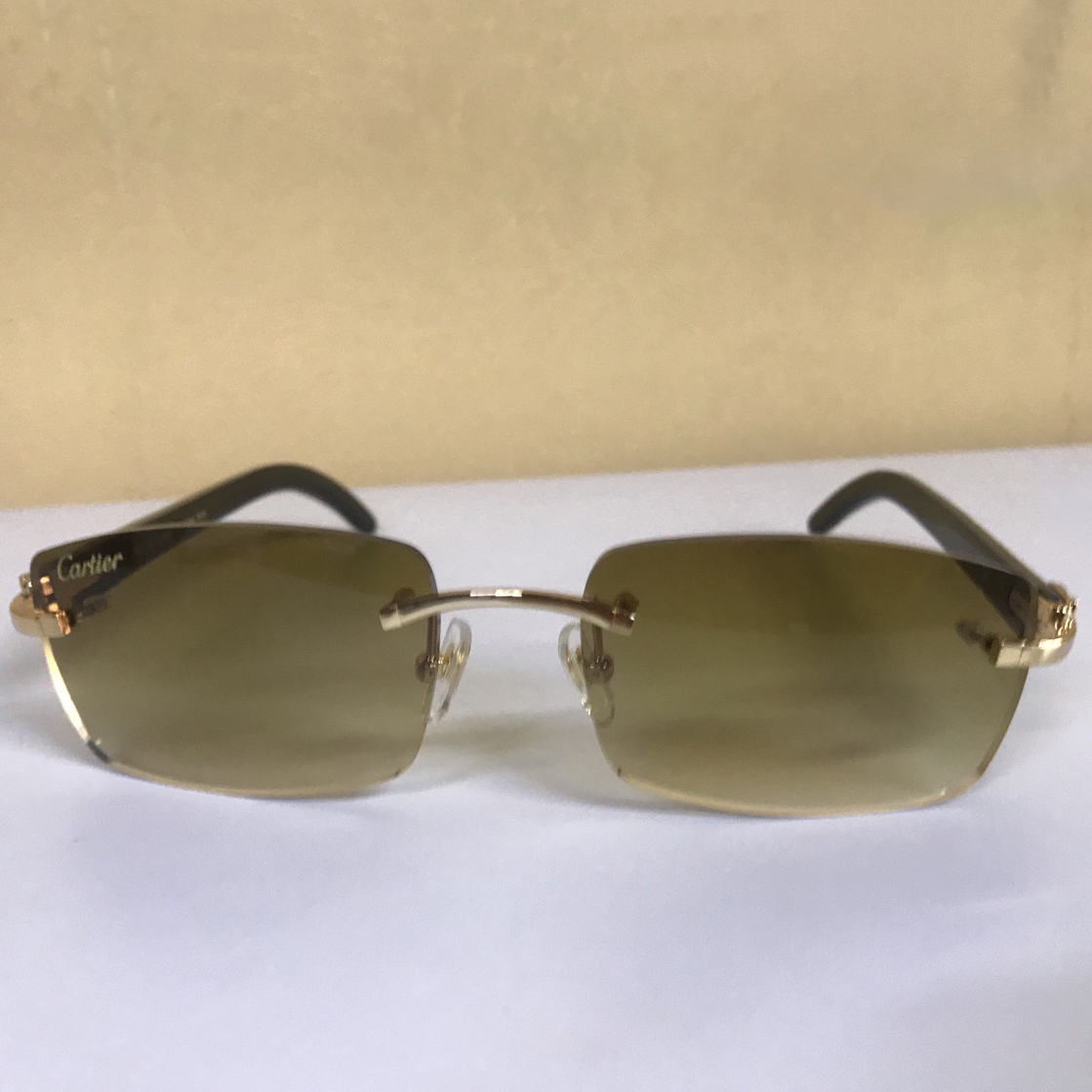Cartier 3524012 White Mix Black Buffalo Eyeglasses In Gold - DopestKickz
