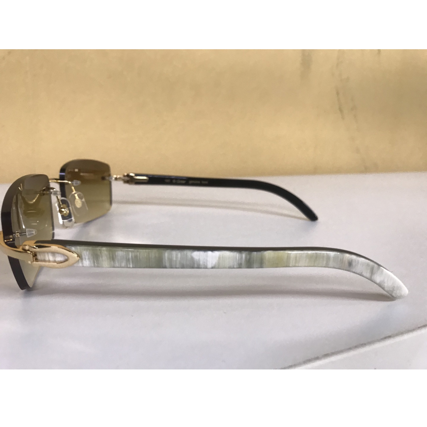 Cartier 3524012 White Mix Black Buffalo Eyeglasses In Gold - DopestKickz