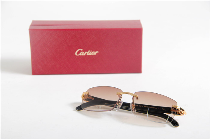 Cartier 3524012 White Mix Black Buffalo Eyeglasses In Gold - DopestKickz