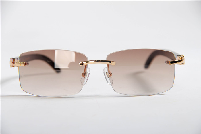 Cartier 3524012 White Mix Black Buffalo Eyeglasses In Gold - DopestKickz