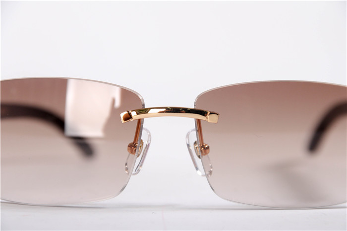Cartier 3524012 White Mix Black Buffalo Eyeglasses In Gold - DopestKickz