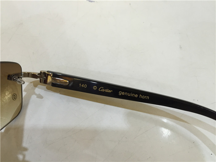 Cartier 3524012 Black Cattle Horn Eyeglasses In Silver - DopestKickz