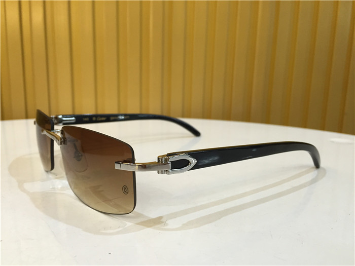 Cartier 3524012 Black Cattle Horn Eyeglasses In Silver - DopestKickz