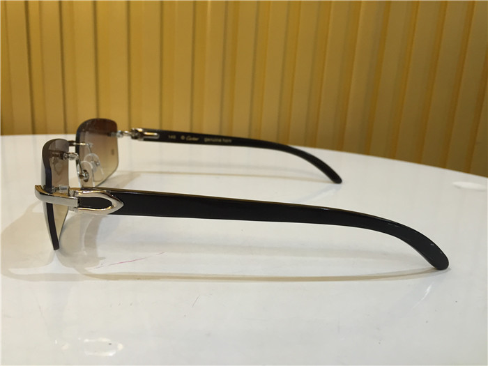Cartier 3524012 Black Cattle Horn Eyeglasses In Silver - DopestKickz
