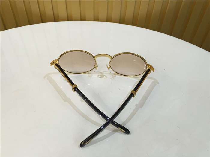 Cartier 7550178 55-22 Black Curve Cattle Horn Sunglasses In Gold Brown - DopestKickz