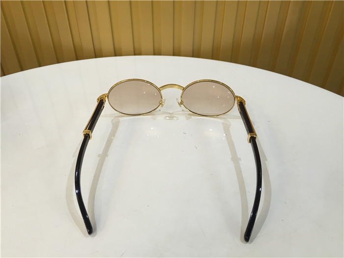 Cartier 7550178 55-22 Black Curve Cattle Horn Sunglasses In Gold Brown - DopestKickz