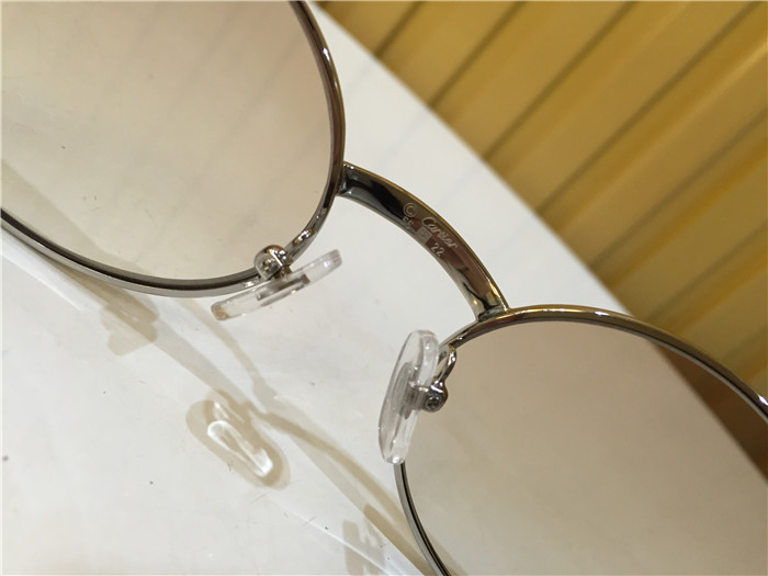 Cartier 7550178 55-22 Black Curve Cattle Horn Sunglasses In Silver Brown - DopestKickz