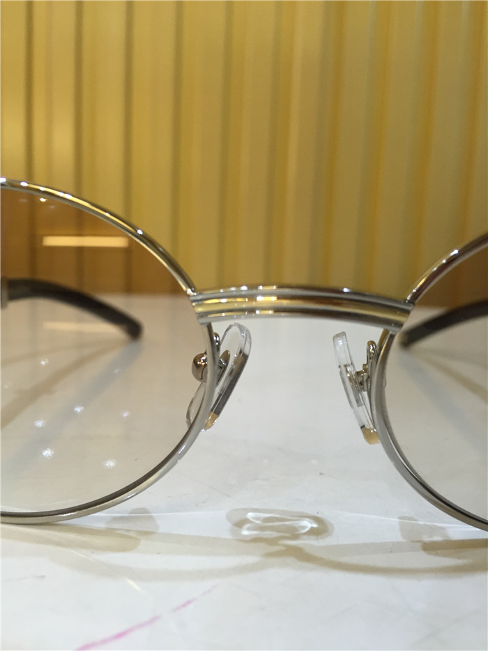 Cartier 7550178 55-22 Black Curve Cattle Horn Sunglasses In Silver Brown - DopestKickz