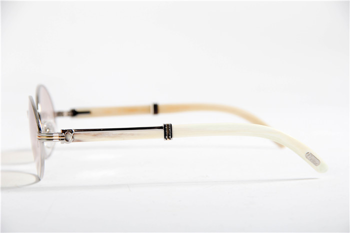 Cartier 7550178 57-22 White Curve Cattle  Horn  Sunglasses In  Gold Brown - DopestKickz