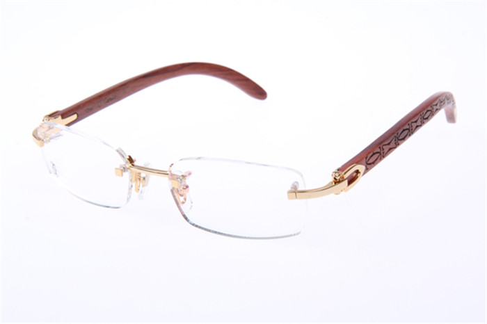 Cartier 3524013 Wood Eyeglasses In Gold - DopestKickz