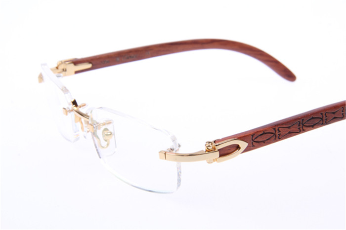 Cartier 3524013 Wood Eyeglasses In Gold - DopestKickz