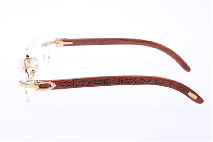 Cartier 3524013 Wood Eyeglasses In Gold - DopestKickz