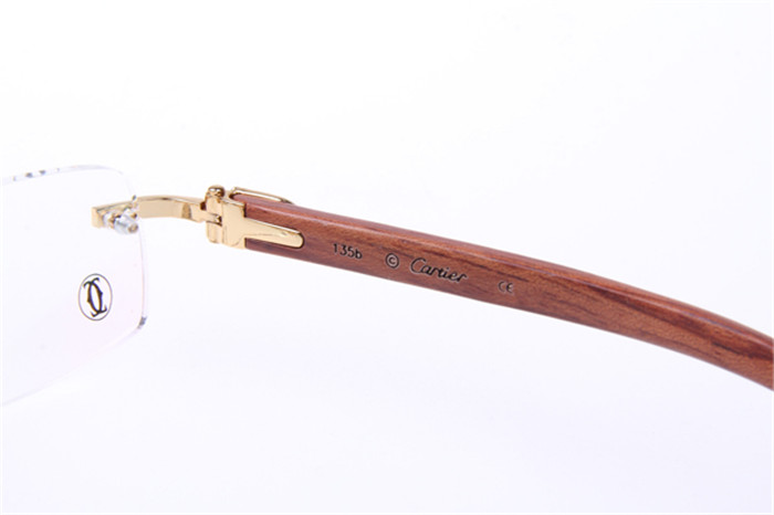 Cartier 3524013 Wood Eyeglasses In Gold - DopestKickz