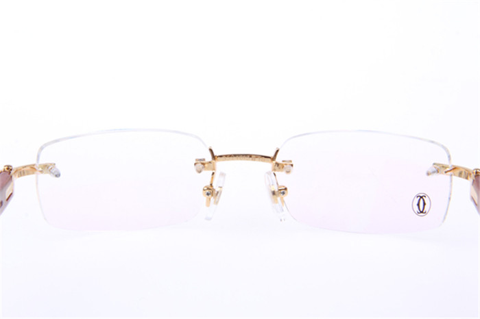 Cartier 3524013 Wood Eyeglasses In Gold - DopestKickz